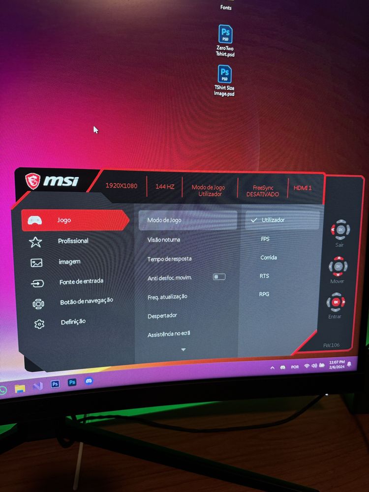 Monitor Gaming MSI 32” Curvo 165Hz 1ms HDMI/DISPLAYPORT
