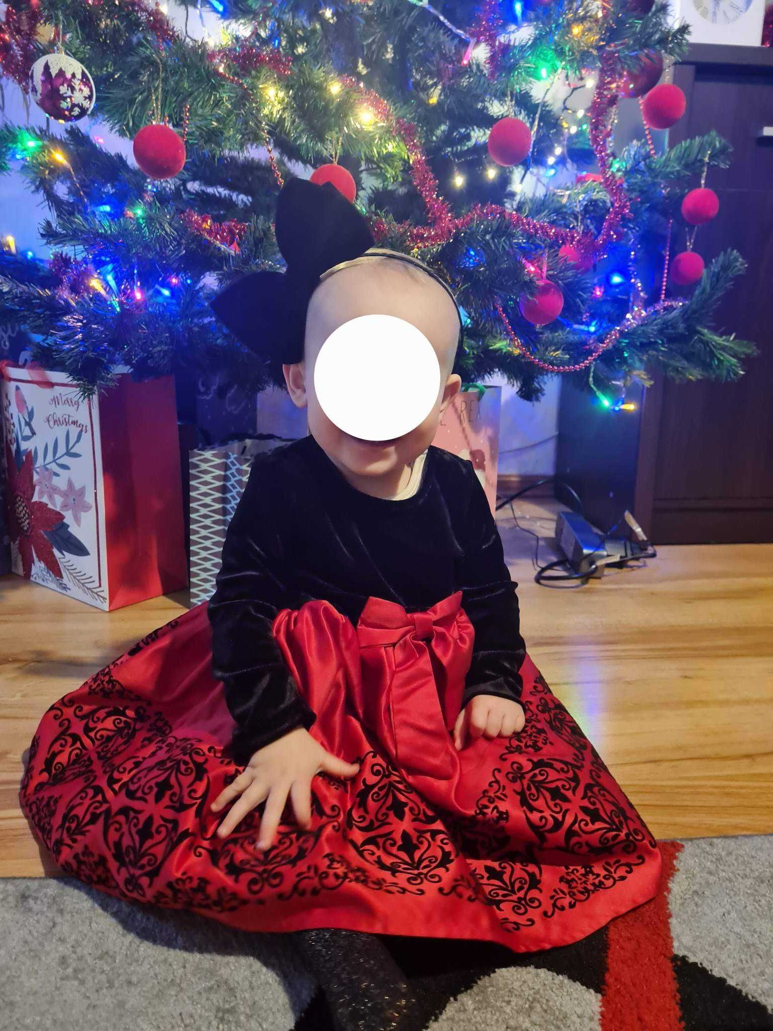 Elegancka sukienka świąteczna dla dziewczynki r.80