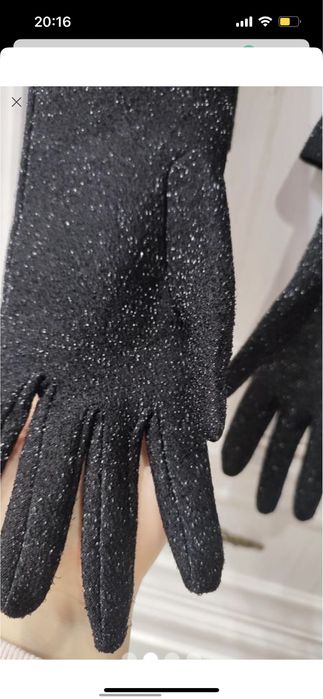 Довгі перчатки в блискітку