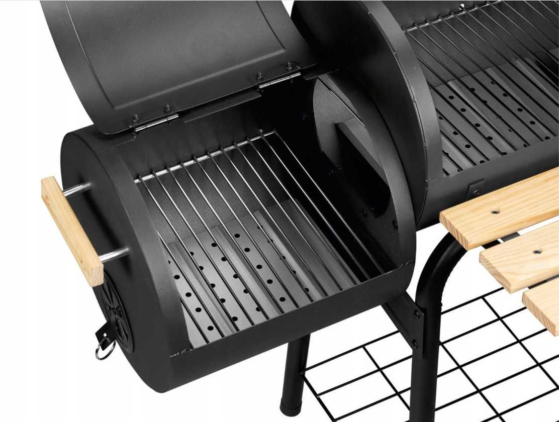 GRILLMEISTER Grill węglowy z wędzarnią termometr pokrywa półka ruszt