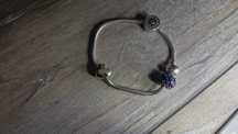 Bransoletka srebrna kruk pandora charms beads