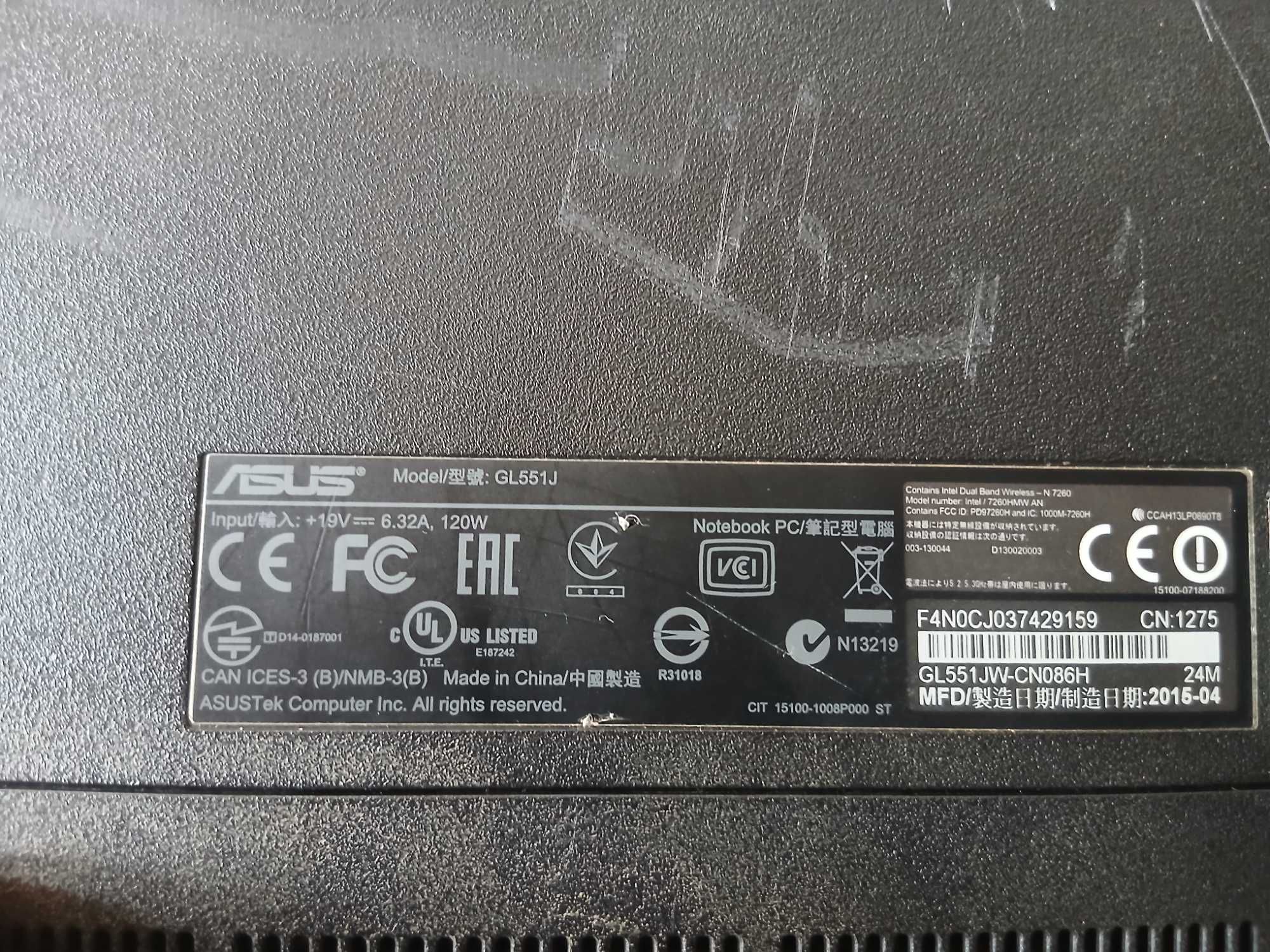 Asus ROG GL551J (Peças)
