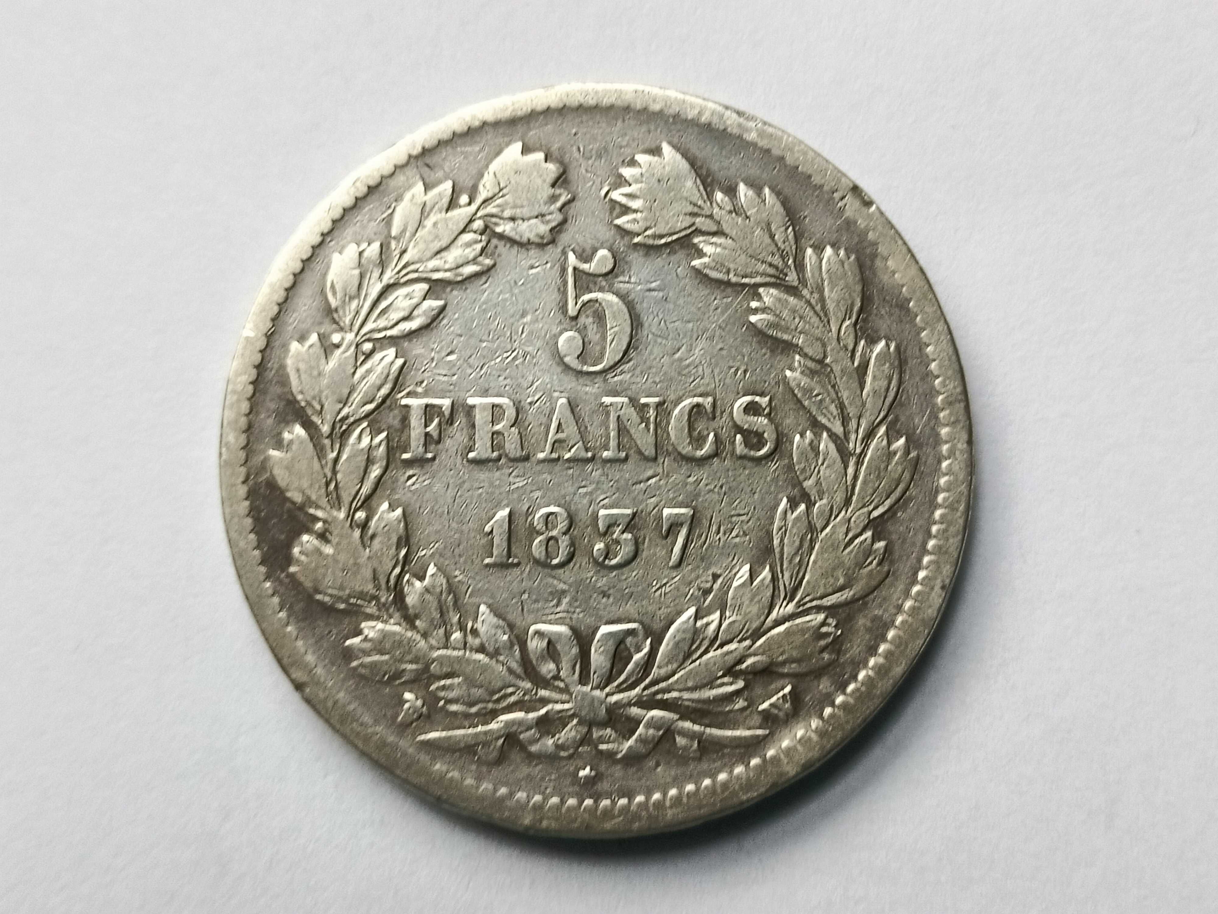 5 Franków 1837 Francja Srebro