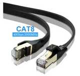 Kabel Lan RJ 45  płaski czarny CAT8 5m., Cat7 5m.