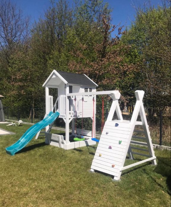 Meble ogrodowe domek dla dzieci plac zabaw wspinaczka ślizg