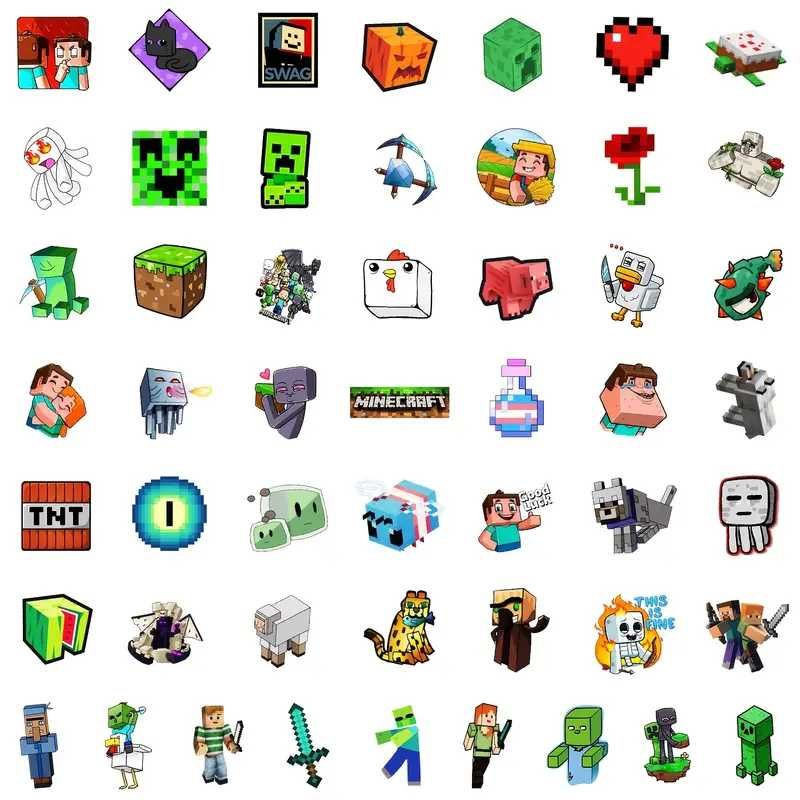 50szt naklejki/nalepki/wlepki/wlepy stickers Minecraft Roblox gaming