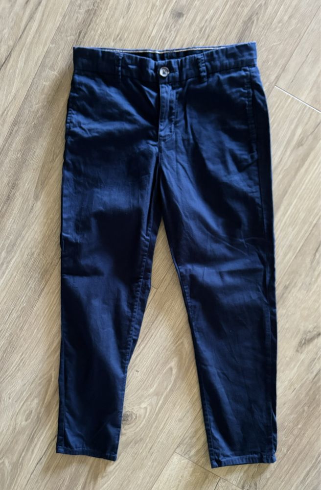 Spodnie granatowe eleganckie chinos h&m