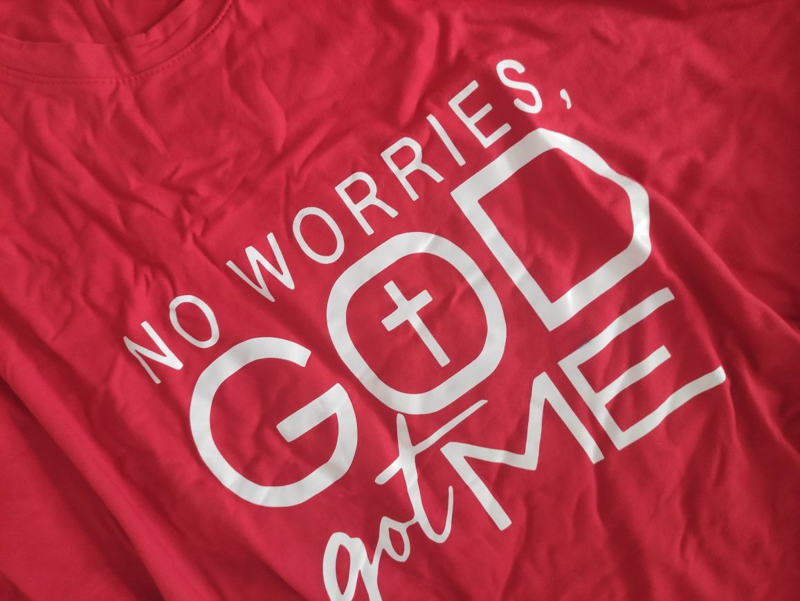 Nowy czerwony komplet XXL damski napisy kolarki t-shirt wygodny lato
