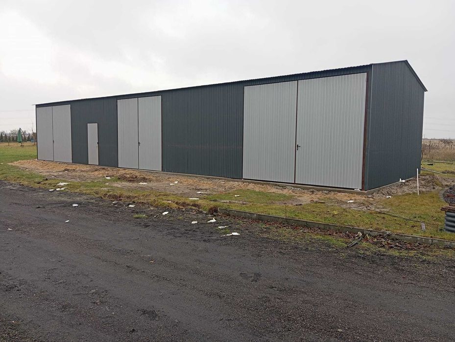 Grafitowy GARAŻ BLASZANY - Magazyn Wiata - Hala Stalowa - GRZYWSTAL