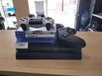 PS4 Slim 1TB dysk 2 pady 4 gry