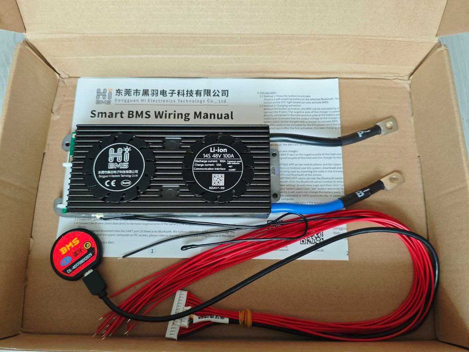 Smart BMS 14S 48V 100А HI BMS с блютуз, Li-Ion контроллер плата защиты