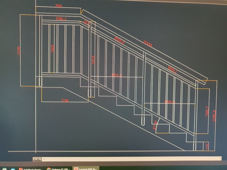 Balustrada Poręcze Aluminiowa 25 metrów bieżących