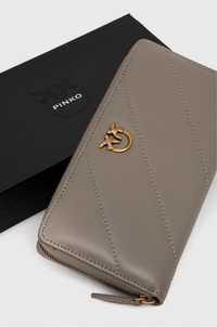Шкіряний гаманець кошелек Pinko жіночий колір сірий