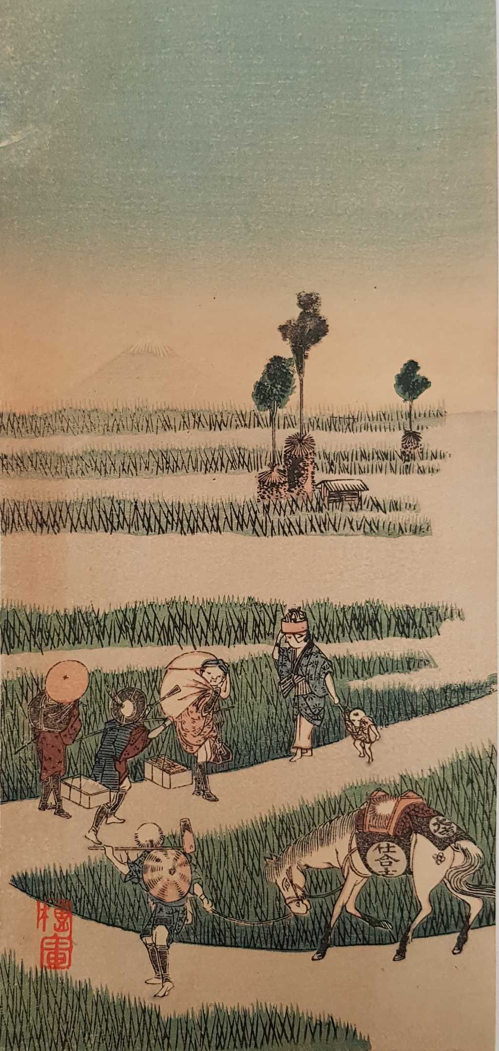 Japoński drzeworyt barwny autorstwa Katsushika Hokusai (1760 - 1849)