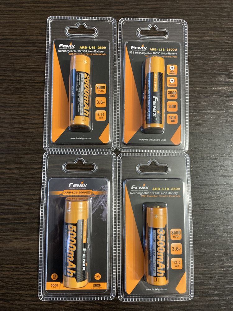 Акумулятор Fenix 18650 ARB-L18, 21700 ARB-L21-5000 2600/3500/5000 mAh