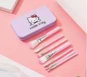 Pędzle do makijażu Hello Kitty Zestaw 7 sztuk Różowe Wielofunkcyjne Ak