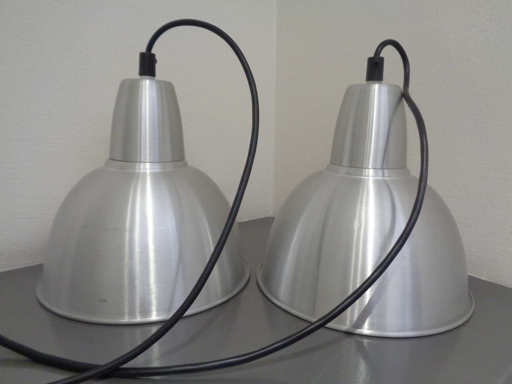 2 lampy wiszące aluminium wzornictwo przemysłowe długi kabel - 21,5 cm