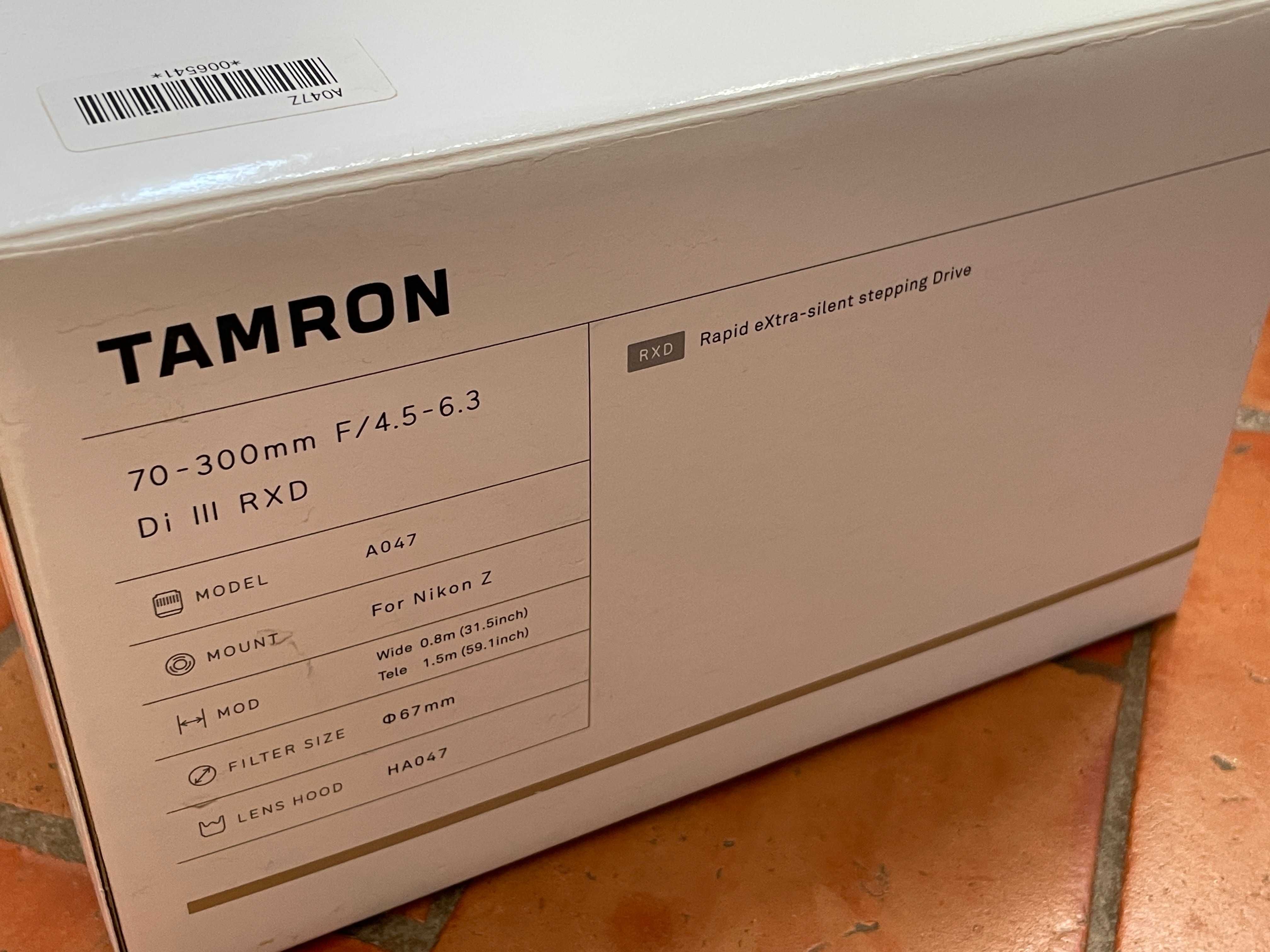 TAMRON 70 - 300 mm F4.5 - 6.3 NIKON Z Mount DI III RXD Objetiva