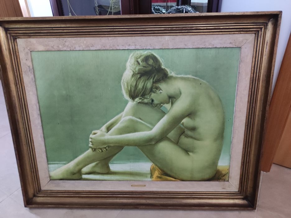 Quadro mulher nua c/moldura incluida