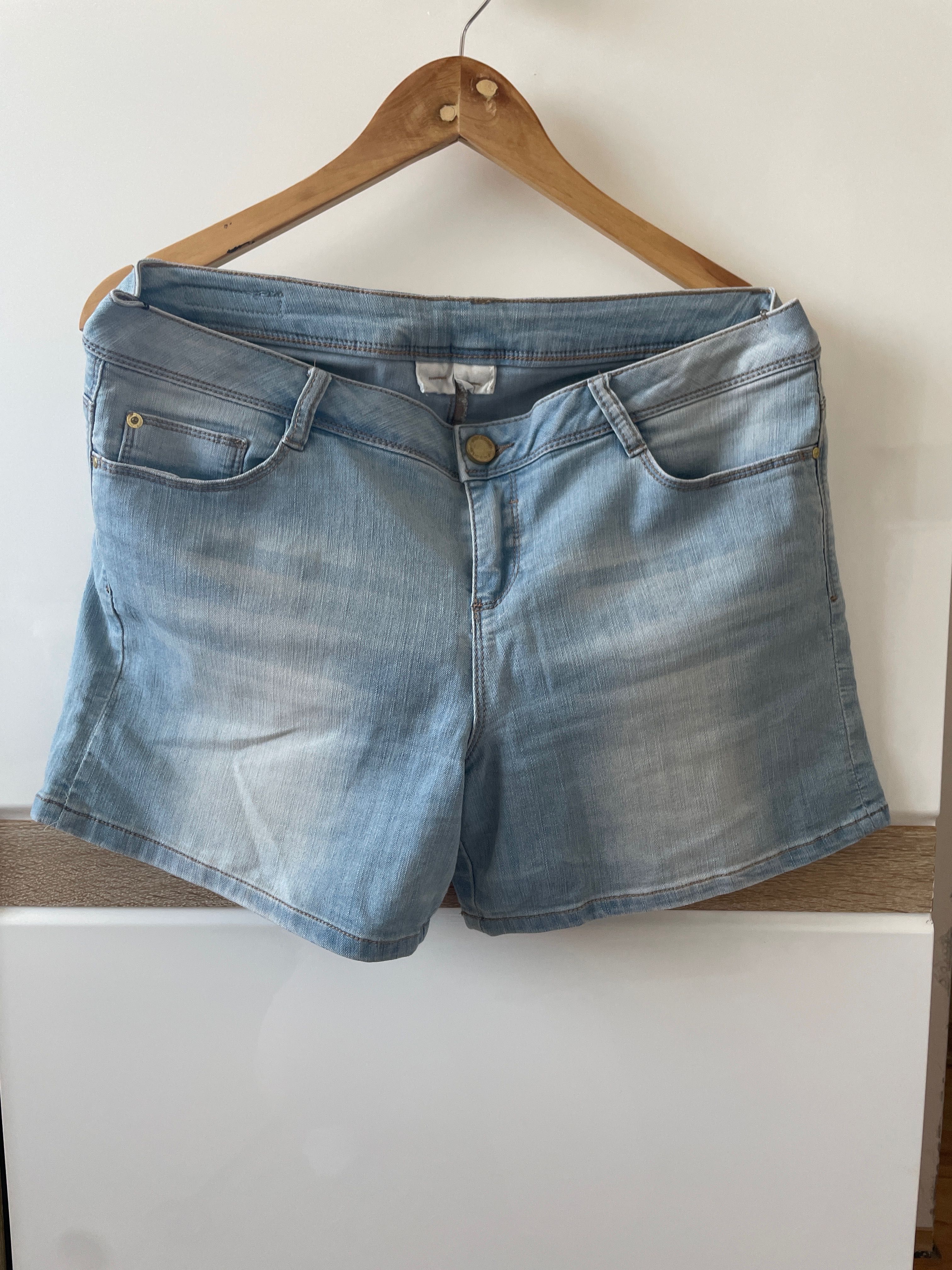 Jeansowe spodenki h&m r 42 jasny dżins