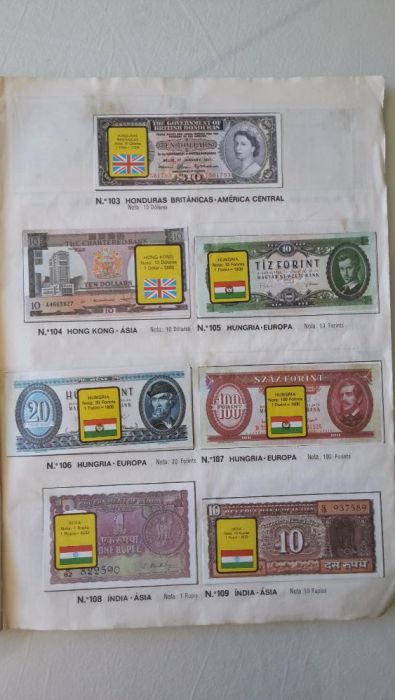 Colecção Notas de Banco de todo o Mundo 1972