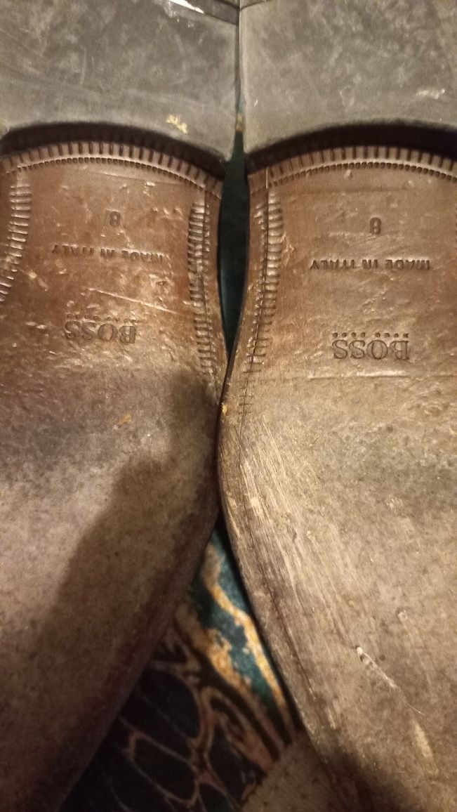 Buty męskie Made in Italy skórzane Boss brązowe rozmiar 8/42-43/