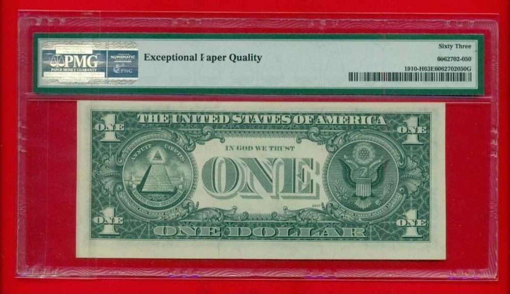 Nota 1 Dollar 1977 - PMG Unc. - Capicua FRN St. Louis