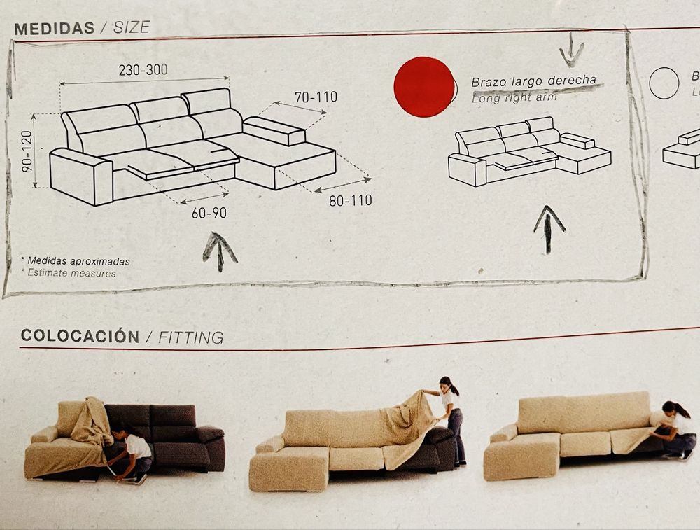 Capa para Sofá Chaise Longue Relax Multi-Elástica