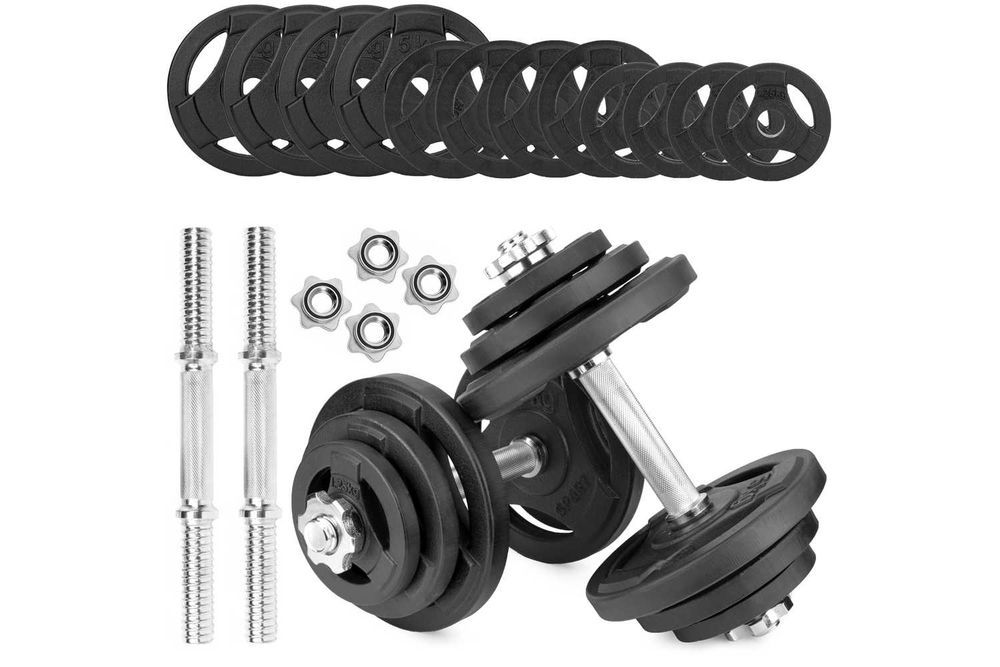 Hantle żeliwne kierownice regulowane 2x20kg zestaw 40kg talerze ŁDZ