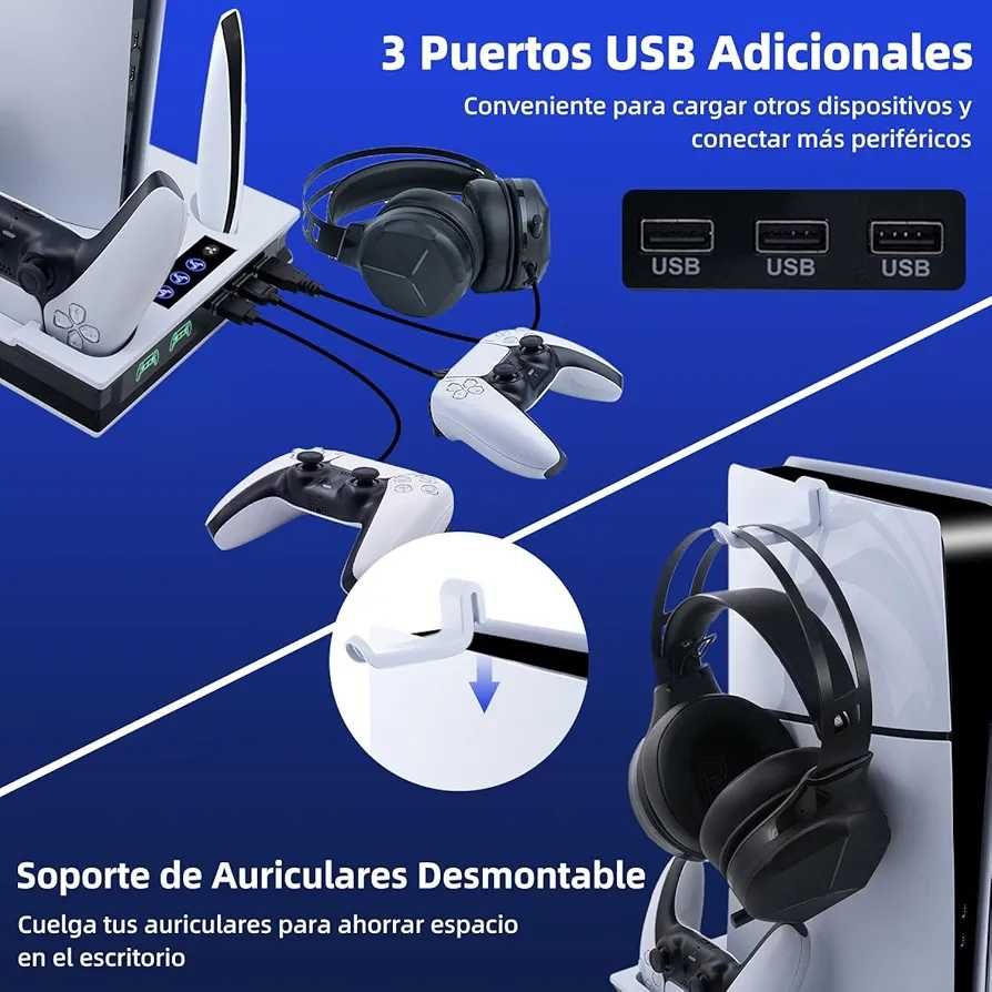Suporte vertical ventiladores de refrigeração PS5/PS5 Slim