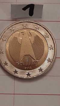 2 Euro Orzeł ( F ) Niemcy rok 2002  UNC RARE