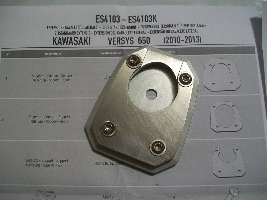 ES4103 VERSYS 650 (10>19) KAWASAKI GIVI poszerzenie stopki