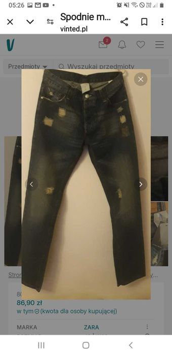 Spodnie jeans zara męskie roz.42