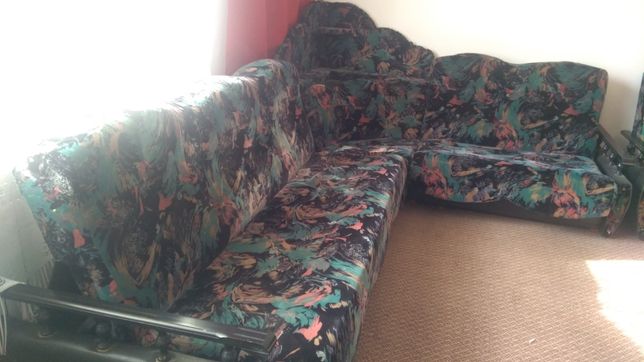 Narożnik fotele pufy komplet wypoczynkowy kanapa sofa łóżko
