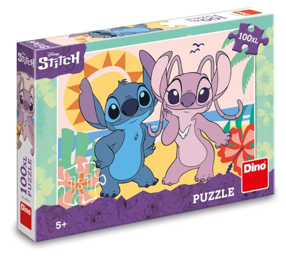 Duże puzzle dla dzieci Stitch na plaży 100 elementów