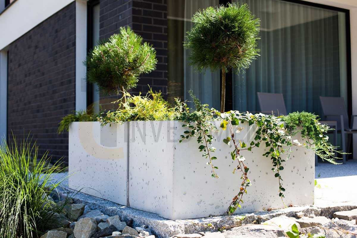 Wysoka donica betonowa ogrodowa tarasowa - Donice betonowe DUŻY WYBÓR