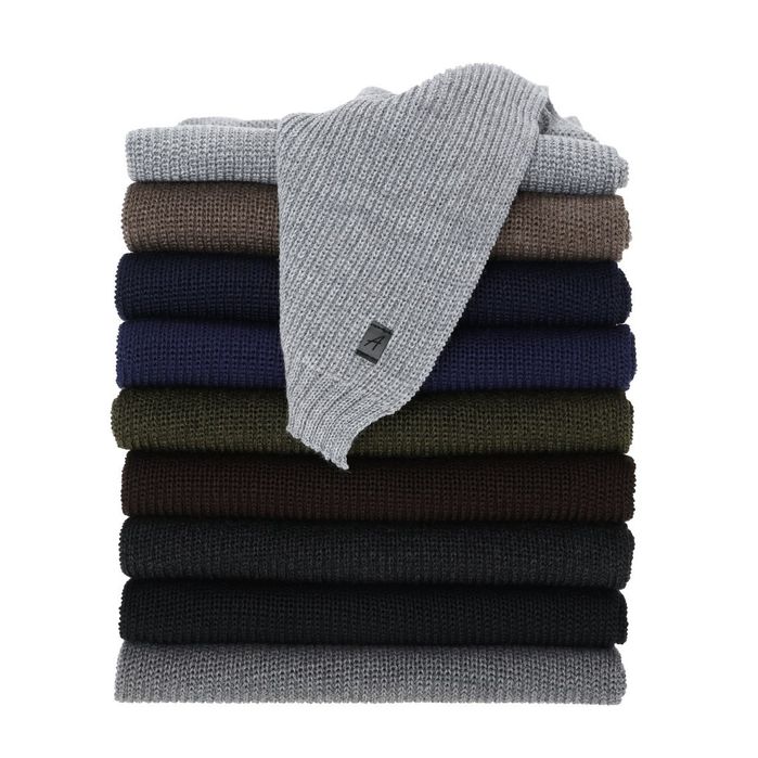 Szalik zimowy męski, czarny, z wełną merino Algor