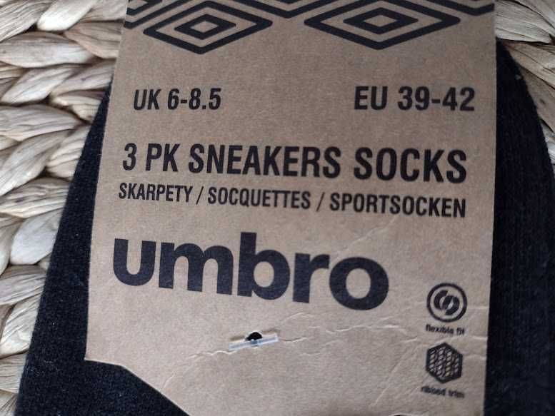 UMBRO skarpety unisex 39-40 czarne 3 sztuki