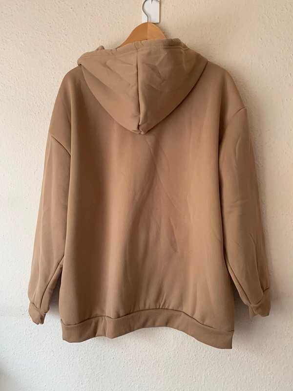 Nowa bluza z kapturem w kolorze camel rozmiar plus size