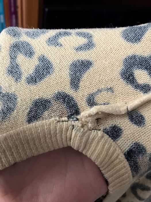 Bluzka L sweterek na chłodniejsze dni panterka z wełną