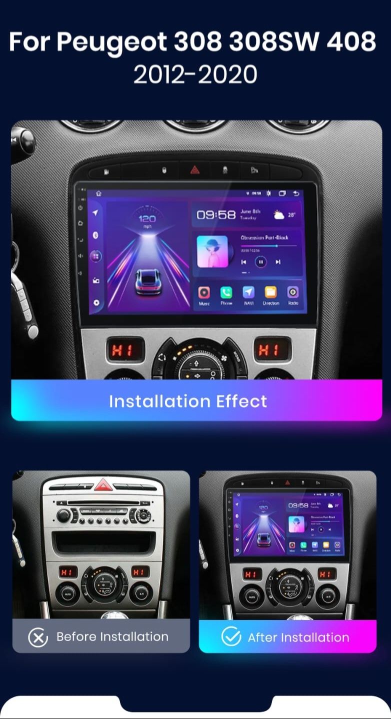 Radio Nawigacja PEUGEOT 308 308sw 408 Android