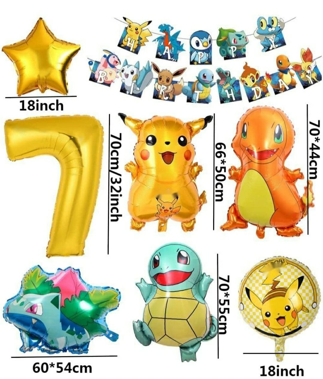 Decoração Festa Aniversário Pokemon Pikachu 2 aos 8 anos NOVO