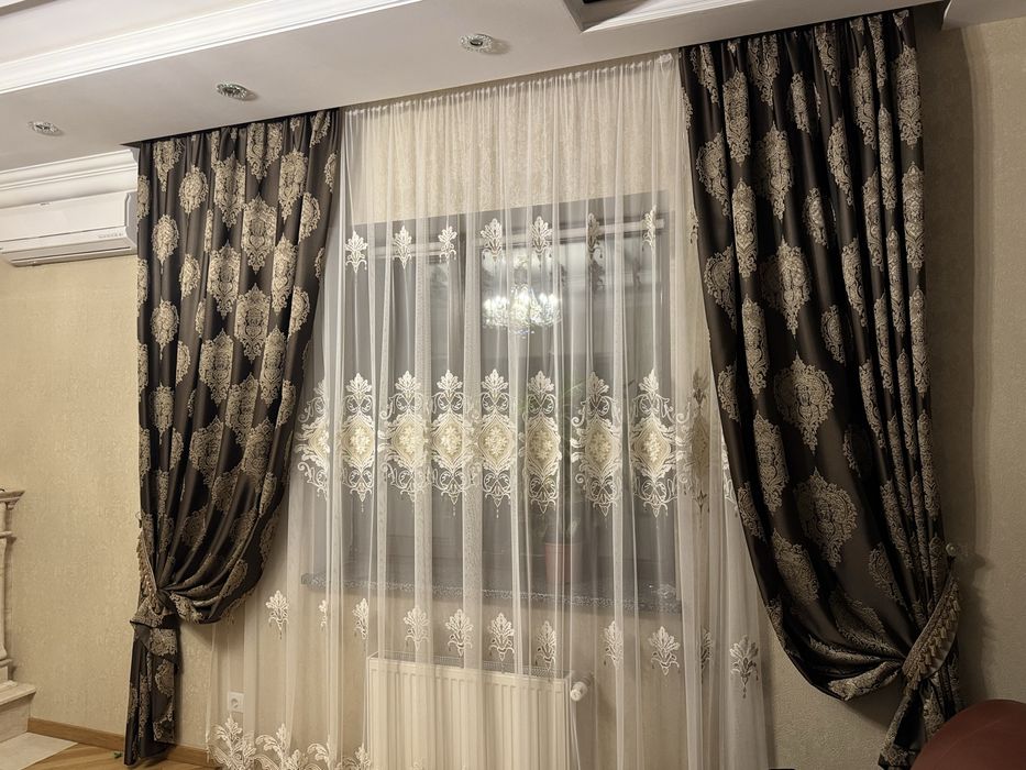2 Комплекти  гардини та тюль на 2 вікна