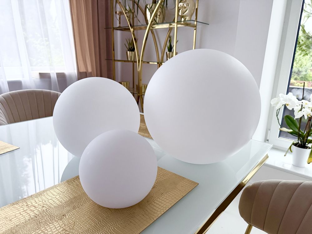 Lampy ogrodowe solarne kule duże 3 szt 40cm 30cm 20cm