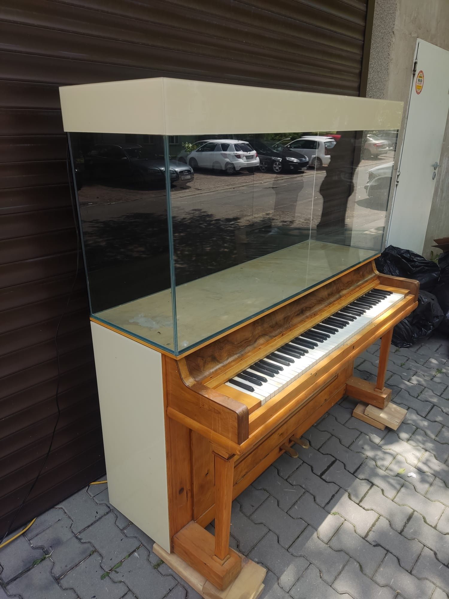 Akwarium z szafką PROMOCJA 410l OPTI 140x45x65 new Design piano szafka