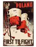 Obraz Plakat Poland first to fight Wojna Światowa vintage, prezent