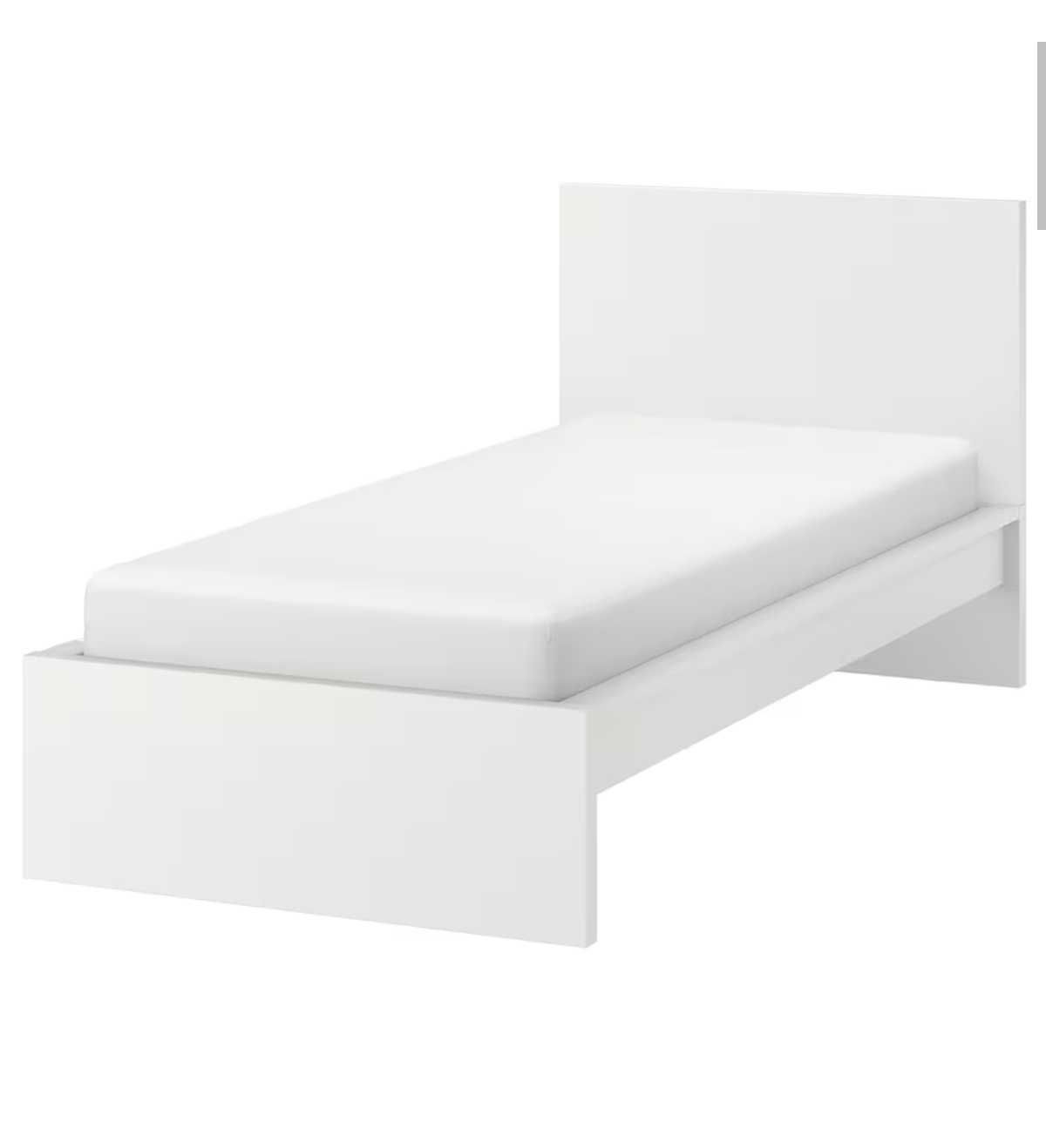 Cama Novo de solteiro IKEA MALM branco/Luröy, 90x200 cm