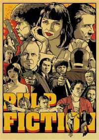 PIĘKNY plakat filmowy vintage PULP FICTION