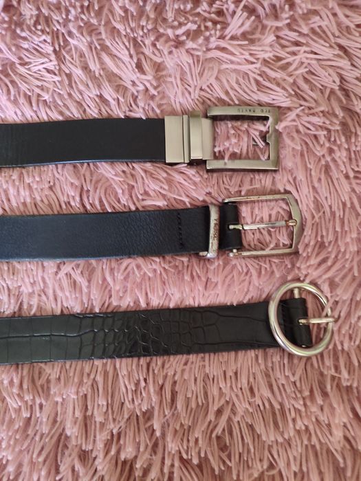 Ремень кожаный  с металлической пряжкой