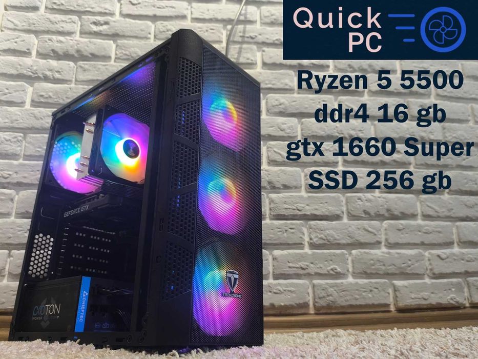 Гарантія! Ryzen 5 5500, gtx 1660 super, 16 gb, Ігровий ПК компьютер